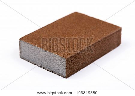 Sandpaper / Abrasive Sponge Isolated On White Background.