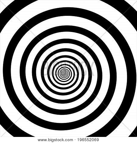 Vector illustration of psychedelic spiral with radial rays twirl twisted comic effect vortex backgrounds. Hypnotic spiral