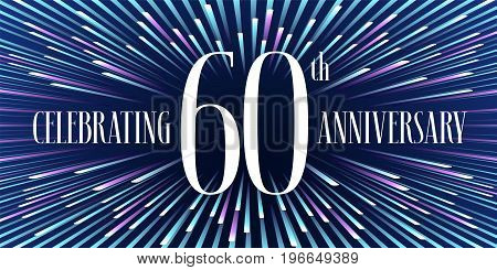 60 years anniversary vector icon, banner. Graphic design element or logo with abstract background for 60th anniversary