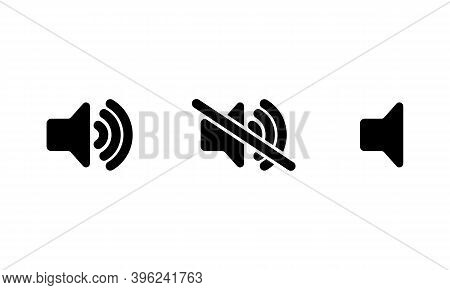 Sound Volume Icons. Sound Volume Up, Down Or Mute Control Buttons Set. Vector Illustration. Eps10