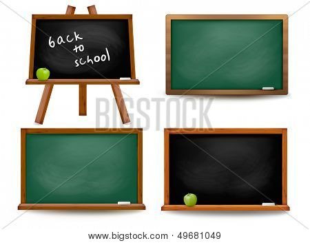 Set of school board blackboards. Back to school. Vector illustration 