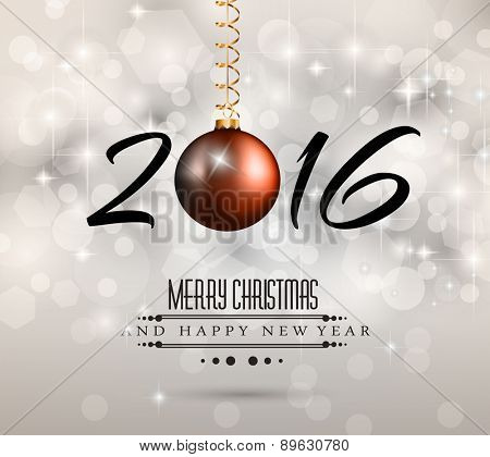 2016 New Year and Happy Christmas background for your flyers, invitation, party posters, greetings card, brochure cover or generic banners.