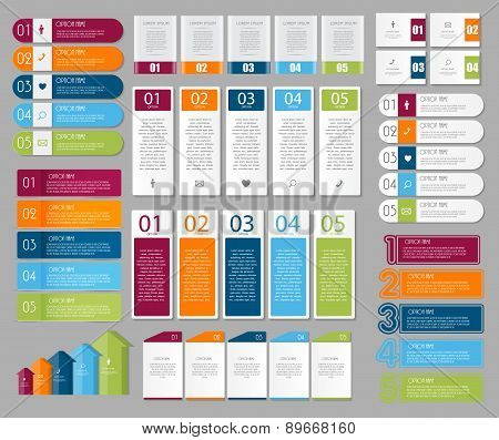 Collection of Infographic Templates for Business Vector Illustra