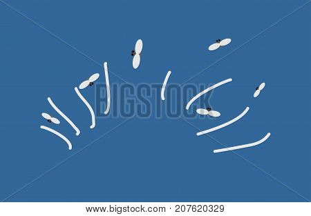 Flies and stink isolated. fly and stench. Vector illustration