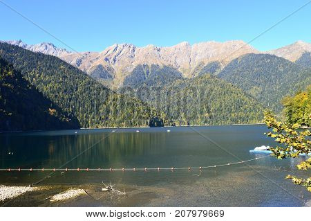 Mountain, forest and lake Abkhazia Caucasus mountains Lake Ritsa
Mountain, forest and lake Abkhazia Caucasus mountains Lake Ritsa
Mountain, forest and lake  Caucasus mountains Lake