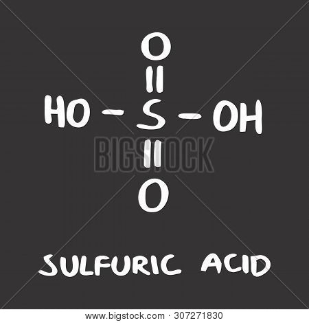 Freehand Illustration Of The Sulfuric Acid Formula On Dark Background