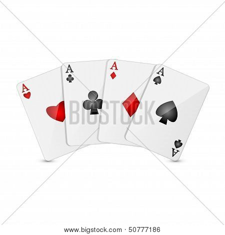 Playing Cards On A White Background