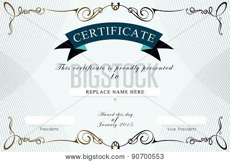 Certificate Border, Certificate Template. Vector Illustration