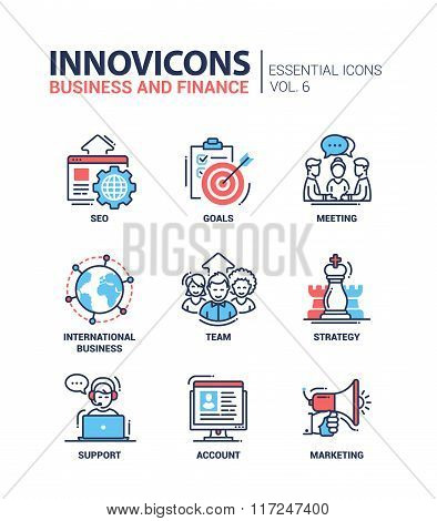 Business, finance modern thin line design icons and pictograms