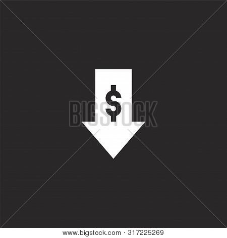 Loss Icon. Loss Icon Vector Flat Illustration For Graphic And Web Design Isolated On Black Backgroun