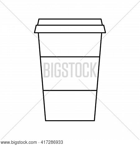 Take Away Coffee Cup Vector Icon. Outline Sign Coffee To Go. Disposable Plastic Cup, Fast Food. Clas