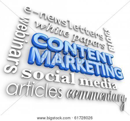 Content Marketing 3d Word Collage Customer Outreach Communication