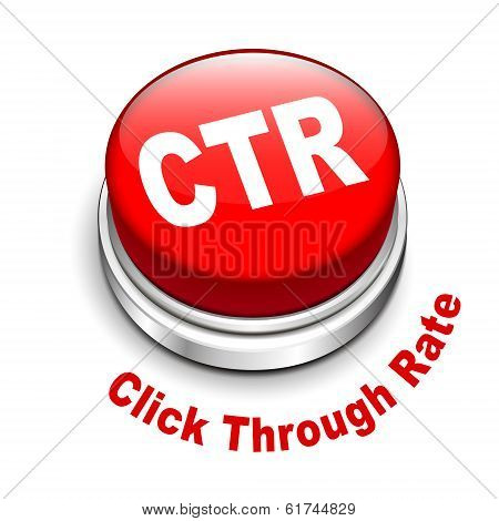 3D Illustration Of Ctr Click Through Rate Button