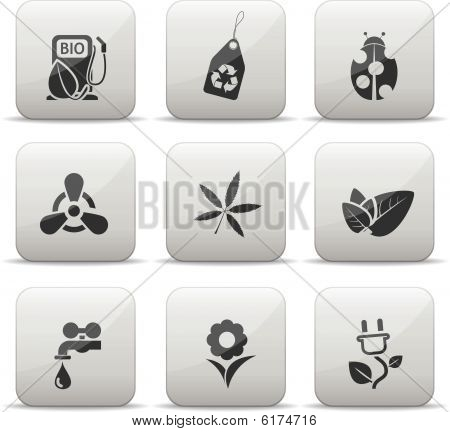 Ecologie pictogrammen Grey Buttons