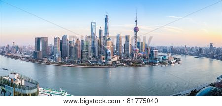 Shanghai Skyline Panoramic View