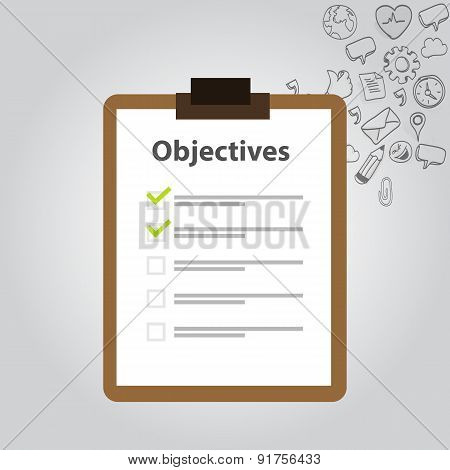 objective board goal check list