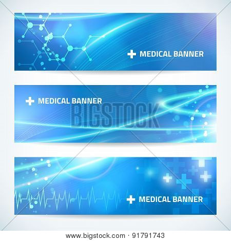 Set Technology Medical Banner Background For Web Or Print