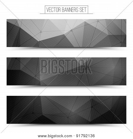 3d vector technology web banners