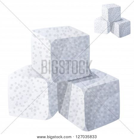 White sugar. Detailed Vector Icon isolated on white background. Series of food and drink and ingredients for cooking.