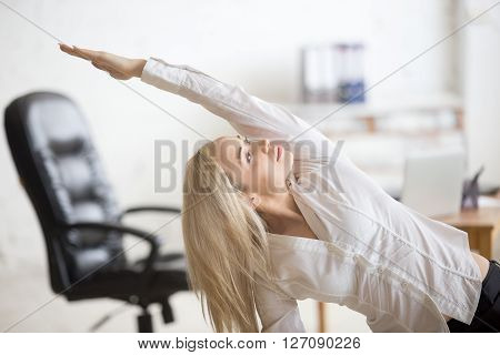 Business Woman Doing Fitness Exercise