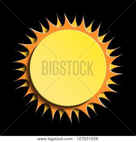 Sun on black background Sun Icon. Sun Icon Vector. Sun Icon Art. Sun Icon Image. Sun Icon logo. Sun Icon Sign. Sun Icon shadow. Sun icon app. Sun icon web. Sun icon Drawing