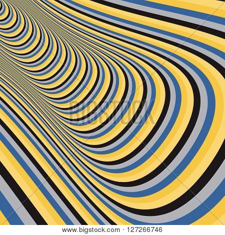 Abstract 3d geometrical background. Pattern with optical illusion. Vector illustration. 