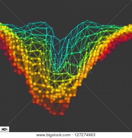 Perspective Grid Background. Abstract Vector Illustration. Design Template. Futuristic Technology Style.