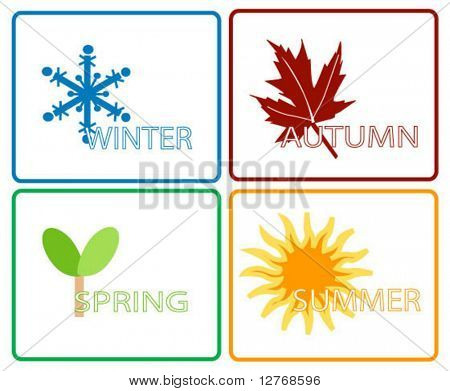 Four Seasons; Separate Items; Vector