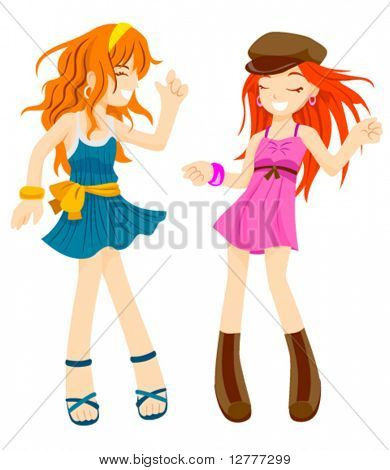 Dancing Girls - Vector