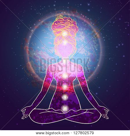 Yoga is a set of different spiritual, mental  physical practices beautiful card with Vector yoga Card for design textile textures logos  Yoga is Raja Yoga Karma Yoga Jnana Yoga Bhakti Yoga Hatha Yoga