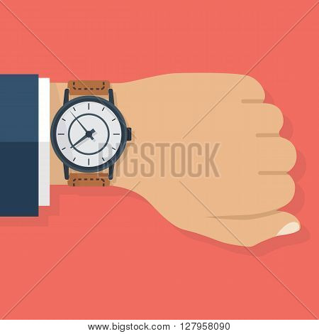 Wristwatch On Hand Of Businessman