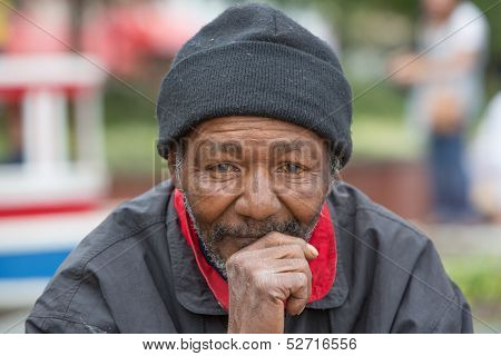 Homeless Man Thinking