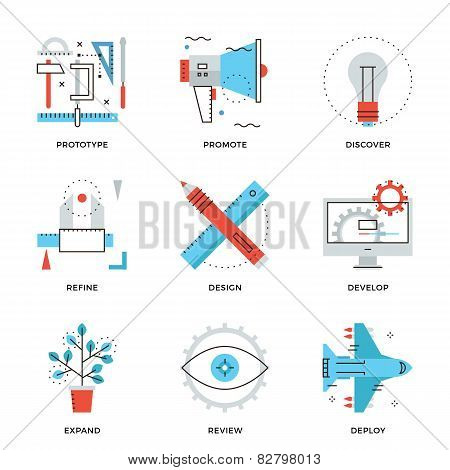 Product Design Services Line Icons Set