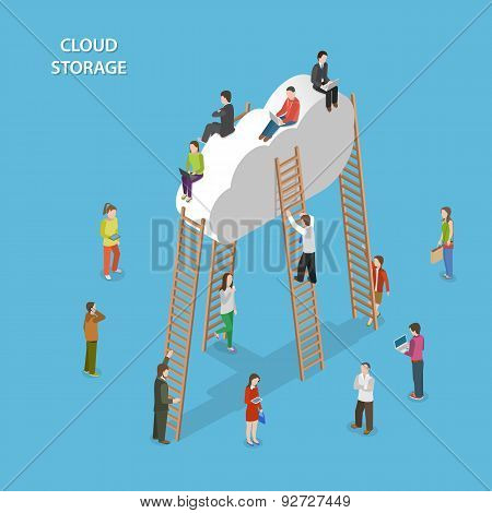 Cloud Storage Isometric Vector Concept