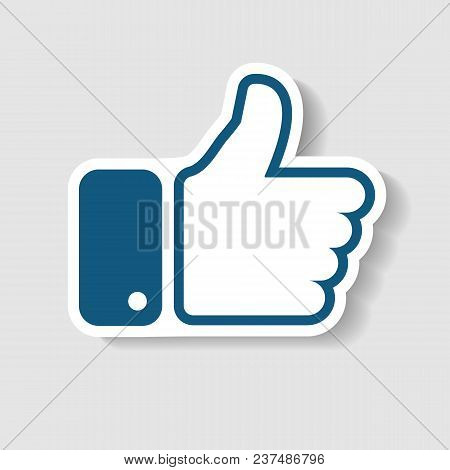 New Like icon. In trendy paper art style. Thumb up Vector Illustration. Eps 10