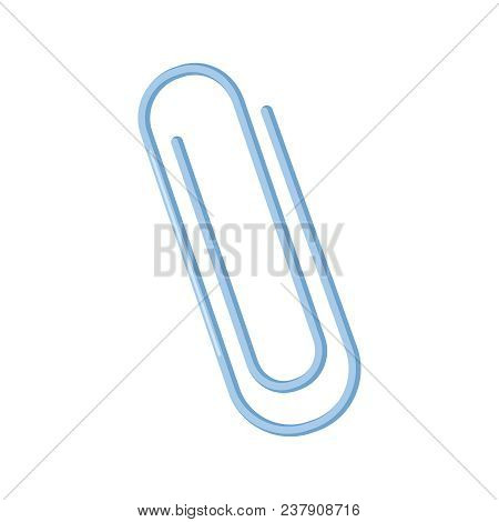 Paper Clip Sign, Attachment Icon. Email Attached File Symbol. Flat Style Design Of Metal Paper Clip.