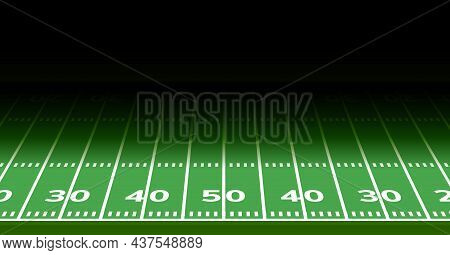 American Football Field Background. Rugby Stadium Grass Field Illustration