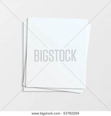 Pile Paper On A Gray Background.stationery.blank Sheets Of Paper For Entries.vector