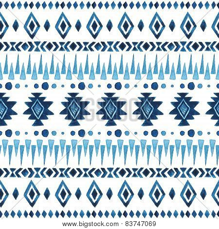 Watercolor Ethnic Seamless Pattern.