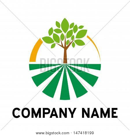 Vector sign Organic farming Greengrocer , isolated on white