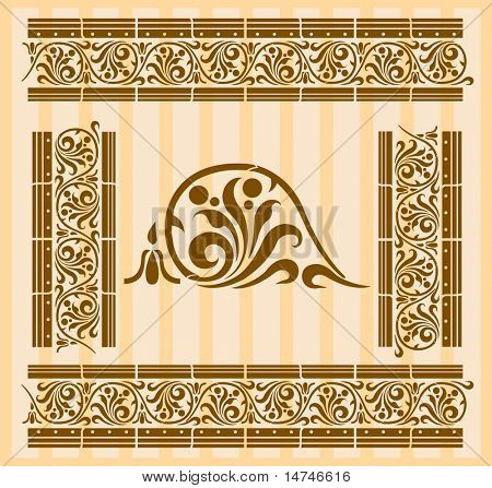 Frame patterns in Greco Roman style. Repeated patters allows you to build a continuous border or frame of any size - VECTOR