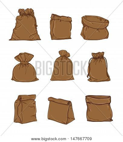 Canvas sack vector. canvas bag. Illustration of a canvas sack.