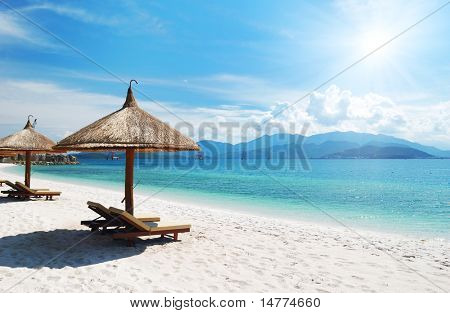 Beach Scene, Tropics, Pacific ocean