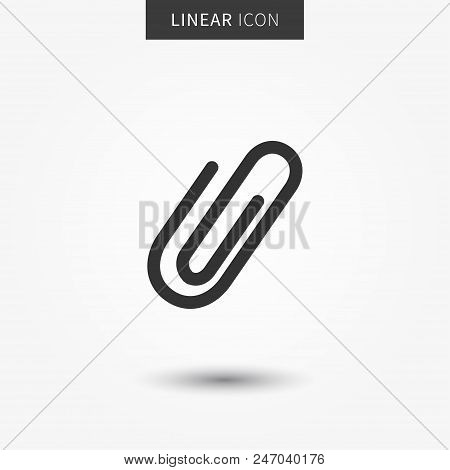 Attachment Icon Vector Illustration. Isolated Attach Symbol. Paper Clip Line Concept. Staple Graphic