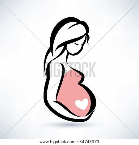 Pregnant Woman,  Stylized Vector Symbol