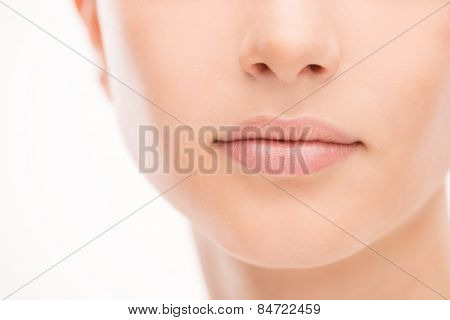 Beautiful Woman's Lips Close-up