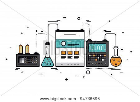 Content Research Line Style Illustration