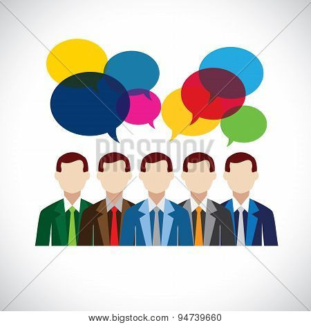 Flat Vector Design Of Employees Or Executives In Meeting