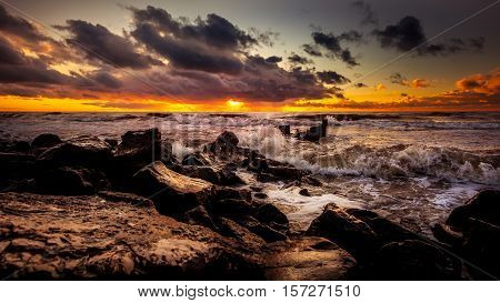 Sunset. Beautiful Sunset Black Sea. Gold Sea Sunset. Picture Sea Sunset. Sea Sunset Background. Amaz