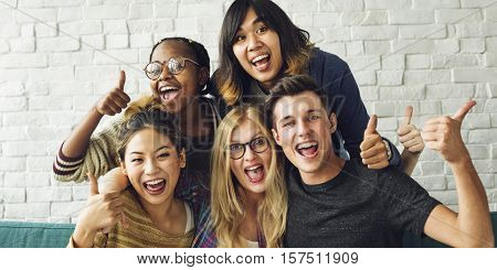 Diversity Students Friends Happiness Concept